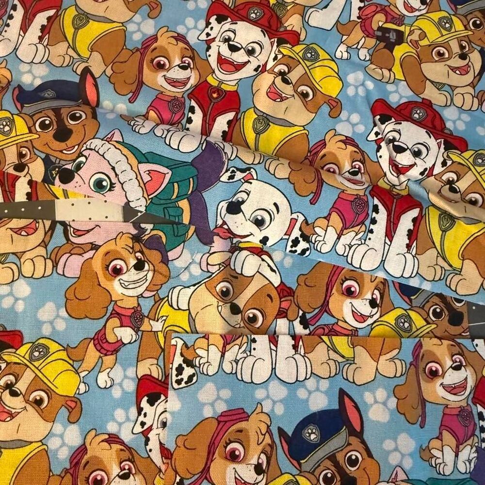 Paw Patrol Fabric Scrap Bundle Cotton Quilting Marshall Chase Skye Rubble DIY